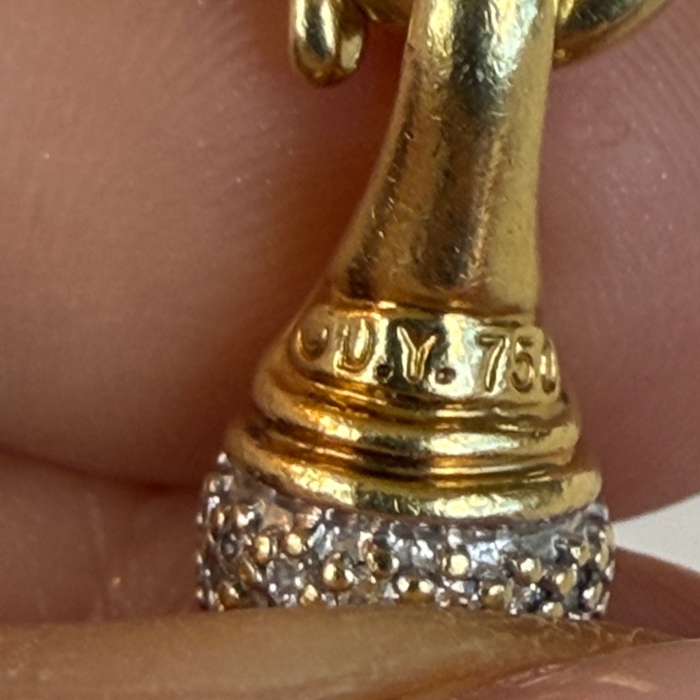 David Yurman 18 karat gold and diamond wheat bracelet - Picture 7 of 9